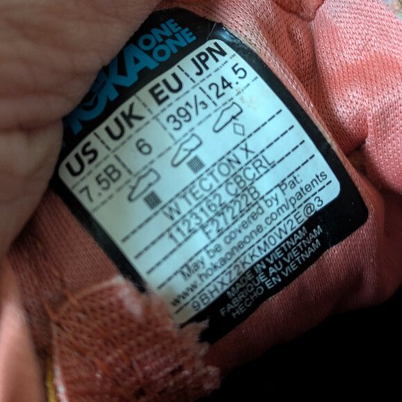 HOKA Tecton X Women’s Trail Running Shoes – Size 7.5 – Orange - Picture 14 of 14